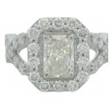 14kt Gold 2.71 ct Radiant Cut VS Lab Diamond Ring