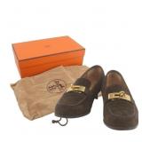 Hermes Suede Loafers Size 37 1/2