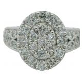 Oval Cut 2.75 ct VS Lab Diamond Cluster Ring