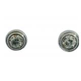 Striking Natural Diamond Bezel Set Stud Earrings