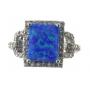 Stunning Australian Blue Opal & White Topaz Ring