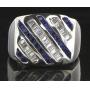 Men's 2.50 ct Blue & White Sapphire Ring