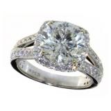 14kt Gold Round Brilliant 4.34 ct Diamond Ring