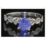 Genuine Tanzanite & Diamond Designer Ring