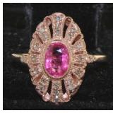 Genuine Ruby & Diamond Designer Ring