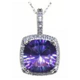 10kt Gold 4.33 ct Mystic Topaz & Diamond Necklace