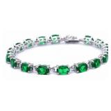 Beautiful 13.50 ct Oval Emerald Tennis Bracelet