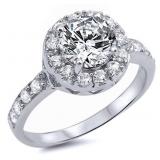 Halo Style 2.50 ct White Topaz Designer Ring