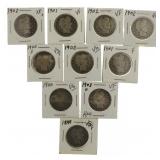 Mixed Date Barber Silver Quarters