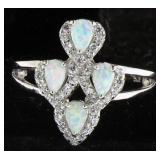 Antique Style White Opal Designer Ring