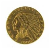 1909 Indian Head $5.00 Gold Half Eagle
