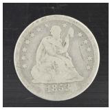 1853 Seated Liberty Silver Quarter