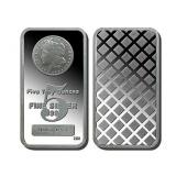 5 Ounce - .999 Fine Silver Morgan Dollar Bar