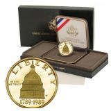 1989 US Mint Congress $5 Gold Proof Coin
