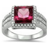 Princess Cut 5.50 ct Ruby Designer Ring