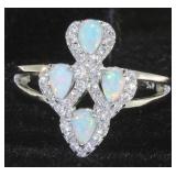 Antique Style White Opal Designer Ring