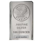 100 Ounce - Sunshine Mint .999 Fine Silver Bar