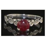 Genuine Ruby & Diamond Designer Ring