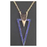 Rose Toned Sapphire Arrow Necklace