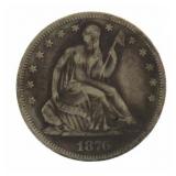 1876 Seated Liberty Silver Half Dollar