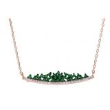 Rose Toned Emerald Crown Designer Necklace