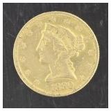 1880 Philadelphia Liberty $5 Gold Half Eagle