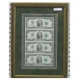 Uncut Sheet of $2 Bank Notes
