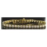 14kt Yellow Gold 8.75 ct Diamond Tennis Bracelet