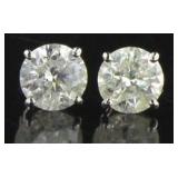 14kt White Gold 2.00 ct Round Diamond Studs