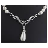 Pearl & Swarvoski Crystal Evening Necklace