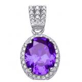 Oval 2.75 ct Amethyst Designer Pendant
