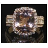 14kt Rose Gold 4.76 ct Morganite & Diamond Ring