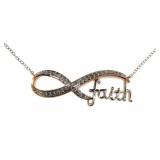 Rose Toned "Faith" 1/2 ct Diamond Necklace