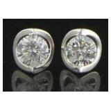 14kt Gold Brilliant 1.00 ct Diamond Stud Earrings