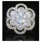 Stunning 2.25 ct White Topaz Flower Ring