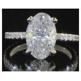 14kt Gold Oval Brilliant 3.70 ct Diamond Ring