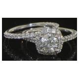 14kt Gold 2.12 ct Round Diamond Bridal Set