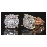 Brilliant Rose Toned Diamond Stud Earrings