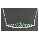 Rose Toned Emerald Crown Designer Necklace