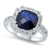Cushion Cut 4.50 ct Sapphire Solitaire Ring