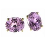 14kt Gold Natural 5.00 ct Kunzite Stud Earrings