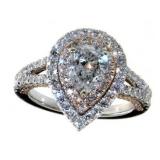 14kt Gold 2.05 ct Pear Cut Diamond Ring