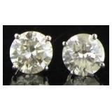 14kt White Gold 2.12 ct Round Diamond Studs