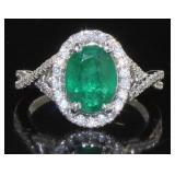14kt Gold 1.95 ct Emerald & Diamond Ring