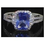 Radiant Cut 2.15 ct Tanzanite Designer Ring