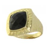 XL Smokey Topaz Hammered Ring