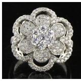 Stunning 2.25 ct White Topaz Flower Ring