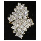 14kt Gold Brilliant 2.10 ct Diamond Waterfall Ring