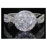 14kt Gold Brilliant 1.00 ct Diamond Inifinity Ring