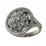 14kt Gold Briliant 3.00 ct Diamond Cluster Ring